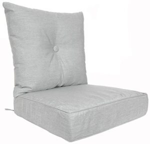 rulu patio cushion outdoor/indoor sunbrella, seat 22x22x6 inch + back 23x23x7 inch, 2 piece set, canvas granite