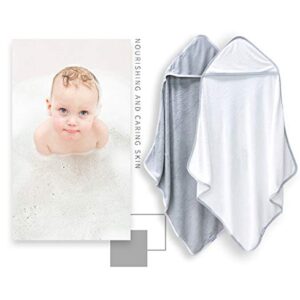 2 Pack Premium Bamboo Baby Bath Towel - Ultra Absorbent - Ultra Soft Hooded Towels for Babies,Toddler,Infant - Newborn Essential -Perfect Baby Registry Gifts for Boy Girl