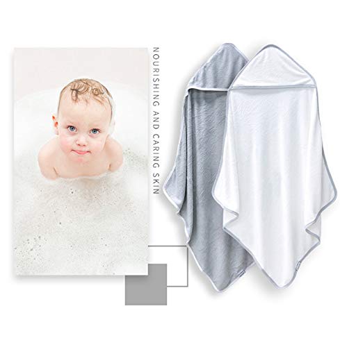 2 Pack Premium Bamboo Baby Bath Towel - Ultra Absorbent - Ultra Soft Hooded Towels for Babies,Toddler,Infant - Newborn Essential -Perfect Baby Registry Gifts for Boy Girl