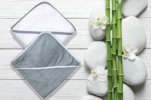 2 Pack Premium Bamboo Baby Bath Towel - Ultra Absorbent - Ultra Soft Hooded Towels for Babies,Toddler,Infant - Newborn Essential -Perfect Baby Registry Gifts for Boy Girl