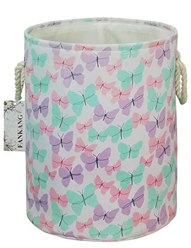 FANKANG Storage Baskets,Collapsible Convenient Nursery Hamper/Laundry Bin/Toy Collection Organizer for Kid's Room(Butterfly)