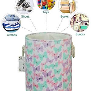 FANKANG Storage Baskets,Collapsible Convenient Nursery Hamper/Laundry Bin/Toy Collection Organizer for Kid's Room(Butterfly)
