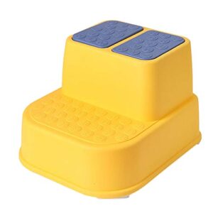 nuobesty kids' step stools toddlers step stool anti-slip baby kids toilet training bathroom up step stools with double steps for brushing teeth washing hands (yellow) toddler stool