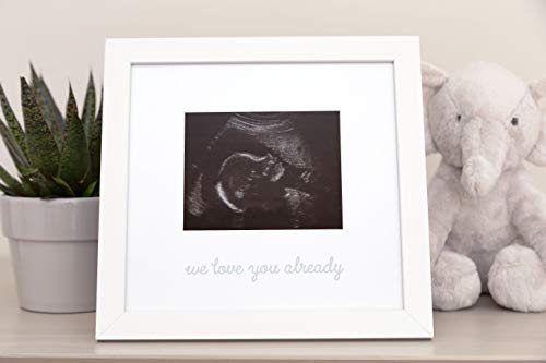 Kate & Milo We Love You Already Ultrasound Picture Frame, Keepsake Sonogram Frame, Expecting Parent Gift, White