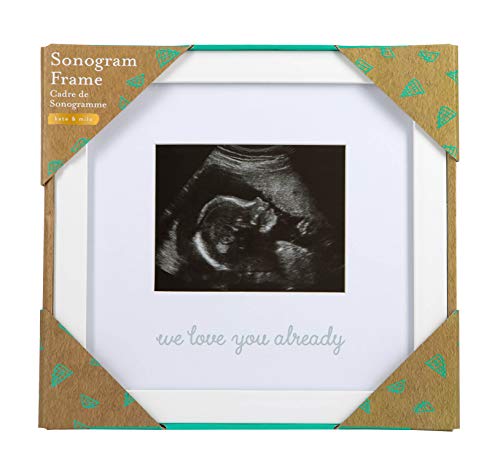 Kate & Milo We Love You Already Ultrasound Picture Frame, Keepsake Sonogram Frame, Expecting Parent Gift, White