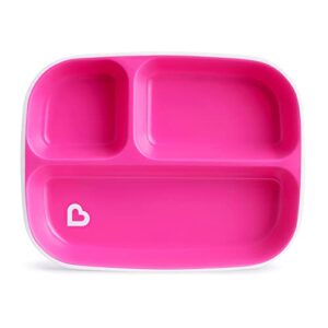 munchkin® splash™ toddler divided plate, pink