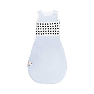 nanit breathing wear sleeping bag – 100% cotton baby sleep sack - works with nanit pro baby monitor to track breathing motion sensor-free, real-time alerts, size medium, 6-12 months, powder blue
