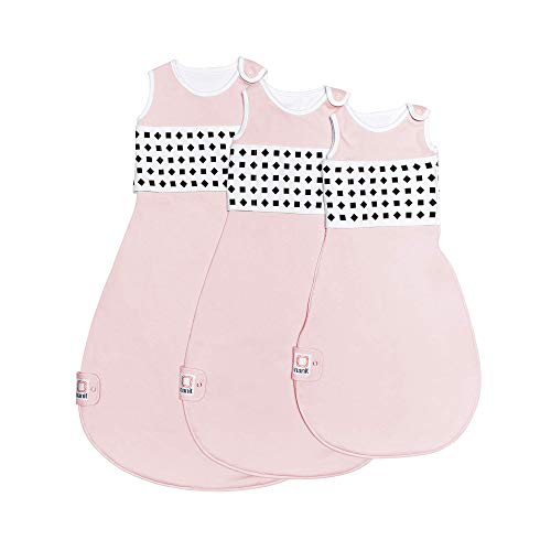 Nanit Breathing Wear Sleeping Bag – 100% Cotton Baby Sleep Sack - Works with Nanit Pro Baby Monitor to Track Breathing Motion Sensor-Free, Real-Time Alerts, Size Medium, 6-12 Months, Blush Pink