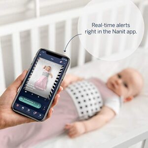 Nanit Breathing Wear Sleeping Bag – 100% Cotton Baby Sleep Sack - Works with Nanit Pro Baby Monitor to Track Breathing Motion Sensor-Free, Real-Time Alerts, Size Medium, 6-12 Months, Blush Pink