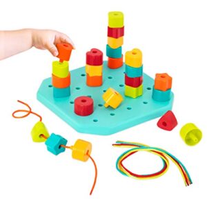 battat - toddler peg board - stacking peg board set - fine motor skills toy - therapy toy - 31 pcs - count & match pegboard - 2 years +