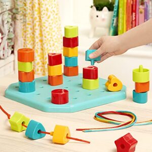 Battat - Toddler Peg Board - Stacking Peg Board Set - Fine Motor Skills Toy - Therapy Toy - 31 pcs - Count & Match Pegboard - 2 Years +