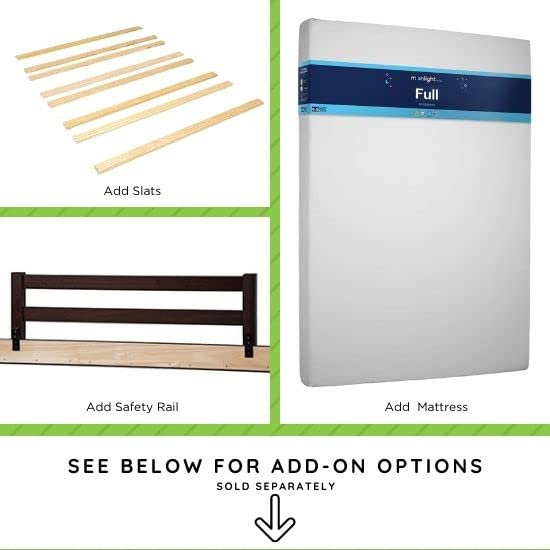 Full-Size Conversion Kit Bed Rails Compatible with Oxford Baby, Soho Baby, Ozlo Baby & Avalon Baby Cribs | See Description for List of Compatible Cribs (White)