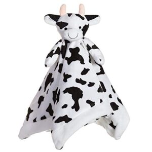 apricot lamb stuffed animals cow security blanket infant nursery character blanket luxury snuggler plush baby lovey(cow, 13 inches)