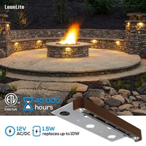 LEONLITE 8-Pack Classic Series 7 Inch LED Hardscape Lighting, Retaining Wall Lights, LED Landscape Lighting, 12V Paver Light Low Voltage, 1.5W Outdoor Step Lights, 2700K Soft White, ETL