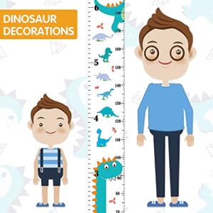 Outivity Growth Chart for Kids, Height Chart for Kids/Boys/Girls/Baby, Canvas & Wooden, Removable Growth Height Chart, Wall Room Decor - Dinosaur