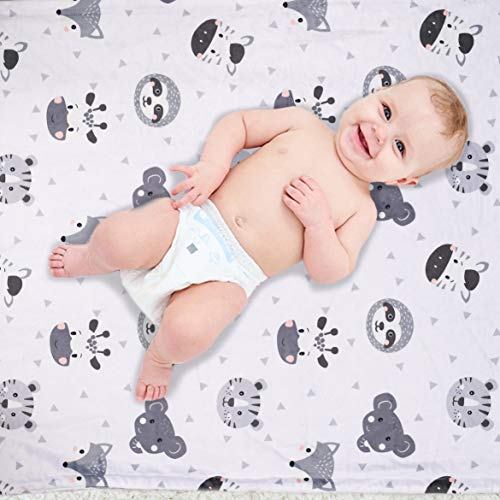 BEILIMU Baby Blanket Super Soft Plush with Double Layer Dotted Backing, Lovely Brown Animals Printed Unisex Design Receiving Blanket, 30x40 Inch