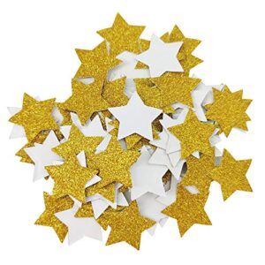 mybbshower 1.5 inch gold glitter adhesive star stickers for new year birthday diy decoration pack of 150