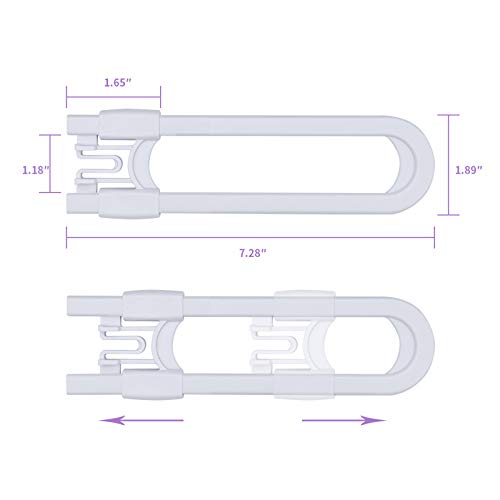 Sliding Cabinet Child Safety Locks-GRANDOTO U Slide Door Locking for Childproof Safe Latch & Baby Proofing Lock for Wardrobe,Kitchen,Bathroom,Drawer,Fridge,Cupboard Doors Knobs & Handles (4Pack White)