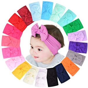 jollybows 20pcs baby girls nylon headbands turban hair bows hair band elastic hair accessories for kids toddlers infants newborn