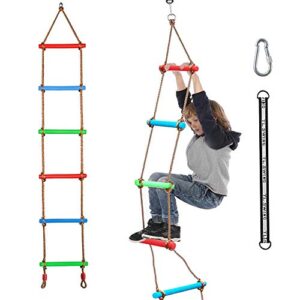 xinlinke climbing rope ladder kids tree swing with hanging strap, indoor and outdoor backyard playground play swing sets climber training accessories attachment