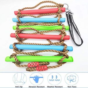 Xinlinke Climbing Rope Ladder Kids Tree Swing with Hanging Strap, Indoor and Outdoor Backyard Playground Play Swing Sets Climber Training Accessories Attachment