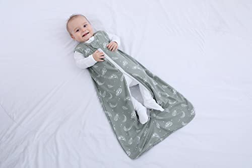 Owlivia Baby Sleep Sack Sleeping Bag with 2-Way Zipper,100% Organic Cotton Wearable Blanket,Unisex Sleep Sack(Feather Green, 18-24 Months)