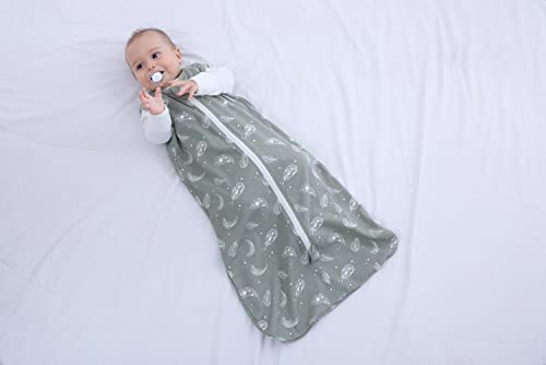 Owlivia Baby Sleep Sack Sleeping Bag with 2-Way Zipper,100% Organic Cotton Wearable Blanket,Unisex Sleep Sack(Feather Green, 18-24 Months)