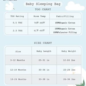 Owlivia Baby Sleep Sack Sleeping Bag with 2-Way Zipper,100% Organic Cotton Wearable Blanket,Unisex Sleep Sack(Feather Green, 18-24 Months)