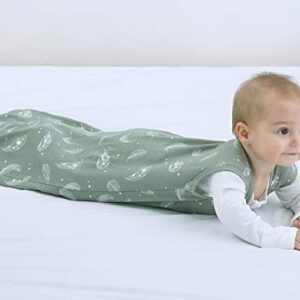 Owlivia Baby Sleep Sack Sleeping Bag with 2-Way Zipper,100% Organic Cotton Wearable Blanket,Unisex Sleep Sack(Feather Green, 18-24 Months)