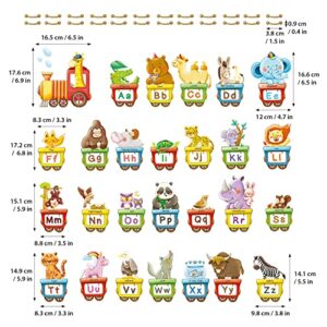 DECOWALL BA-2006 Animal Alphabet Train Kids Wall Stickers ABC Decals Peel and Stick Removable Wall Stickers for Kids Nursery Bedroom Living Room d?cor Jungle Education