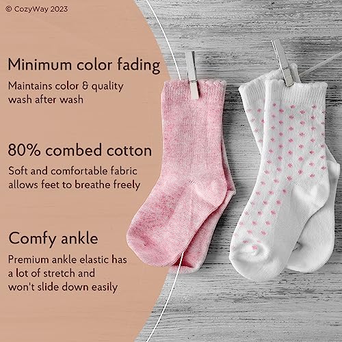 CozyWay Baby-Girls, Baby-Boys Non-Slip Toddler Ankle Socks with Grips, 14 Pairs Low Cut Socks for Baby-Girls and Boys with Grippers - Keep Your Little One Safe and Comfy, 14 Pack Girls, 1-3T
