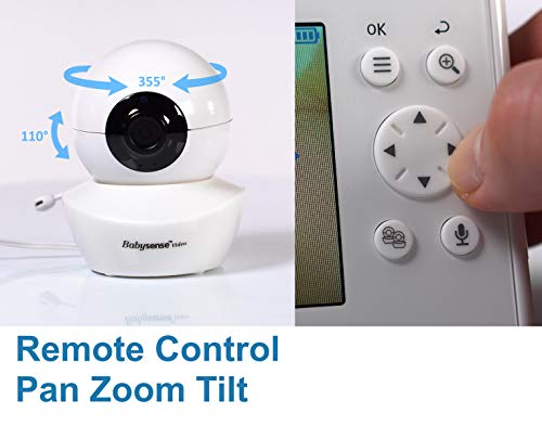 Add On Camera for Baby Video Monitor V43, Remote Pan Tilt Zoom, Adjustable Night Light, Two-Way Audio, Night Vision, Lullabies (not Suitable for HD S2 Models)