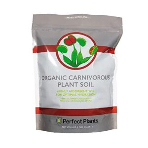 perfect plants carnivorous plant soil | 4 qts. organic premium mix | use with venus fly traps, pitcher plants, or other carnivorous plants