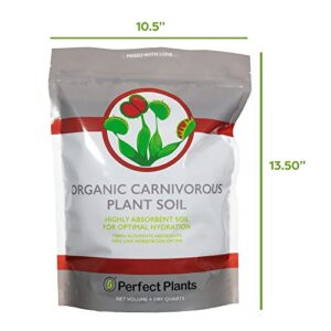 Perfect Plants Carnivorous Plant Soil | 4 Qts. Organic Premium Mix | Use with Venus Fly Traps, Pitcher Plants, or Other Carnivorous Plants