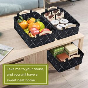 Storage Baskets Bin Narrow Long Basket for Closet Decorative Cube Nursery Container for Toys Towels Tissues Toiletry Caddy Car Organizer