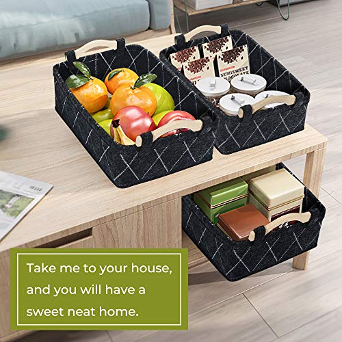 Storage Baskets Bin Narrow Long Basket for Closet Decorative Cube Nursery Container for Toys Towels Tissues Toiletry Caddy Car Organizer