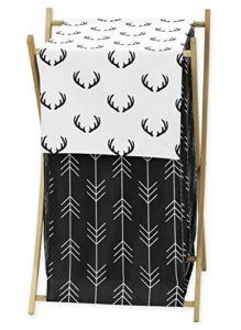 sweet jojo designs black and white woodland deer baby kid clothes laundry hamper - rustic country farmhouse lumberjack arrow