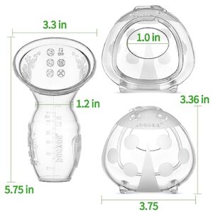 haakaa Manual Breast Pump Collector 4oz/100ml and Ladybug Milk Collector 2.5oz/75ml Combo for Breastfeeding, Made of Food Grade Silicone