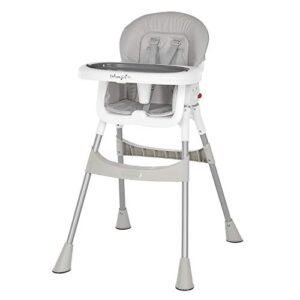 dream on me portable 2-in-1 tabletalk high chair, convertible compact high chair, light weight portable highchair, grey