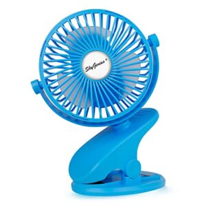 SkyGenius Battery Operated Clip On Baby Stroller Fan (Blue)