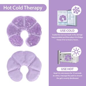NEWGO Breast Ice Pack 2 Pack Gel Ice Pack for Breast Surgery, Reusable Nursing Ice Pack Hot or Cold Therapy Breast Pad for Breastfeeding, Engorgement Relief (Purple)
