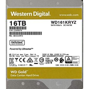 Western Digital 16TB WD Gold Enterprise Class Internal Hard Drive - 7200 RPM Class, SATA 6 Gb/s, 512 MB Cache, 3.5" - WD161KRYZ