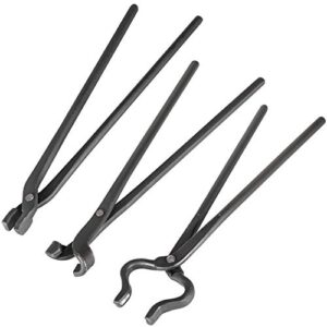 Knife Making Tongs Set Blacksmith Bladesmith Knife Tong Anvil Vise Forge (3 Tongs)