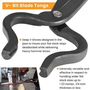 Knife Making Tongs Set Blacksmith Bladesmith Knife Tong Anvil Vise Forge (3 Tongs)