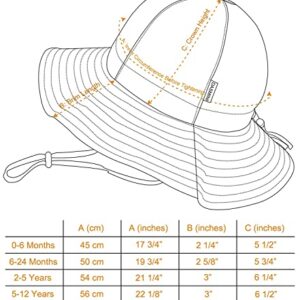 DASMINI Baby & Toddler Wide Brim Sun Hats UPF 50+ Sun Protection Bucket Cap Cute Adjustable Hat (wht Seersucker, 0-6M)