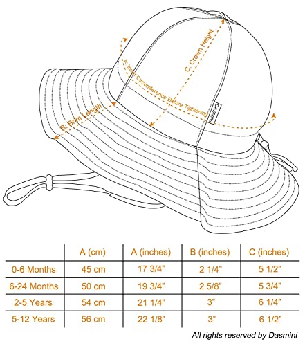 DASMINI Baby & Toddler Wide Brim Sun Hats UPF 50+ Sun Protection Bucket Cap Cute Adjustable Hat (wht Seersucker, 0-6M)