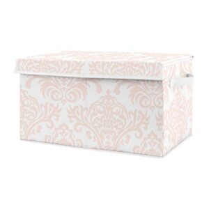 sweet jojo designs blush pink and white damask girl small fabric toy bin storage box chest for baby nursery or kids room - for the amelia collection