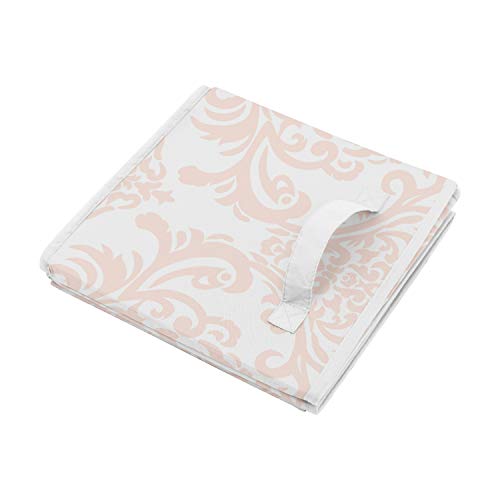 Sweet Jojo Designs Blush Pink and White Damask Girl Small Fabric Toy Bin Storage Box Chest For Baby Nursery or Kids Room - for the Amelia Collection