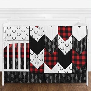 Sweet Jojo Designs Red and Black Buffalo Plaid Check Boy Small Fabric Toy Bin Storage Box Chest For Baby Nursery or Kids Room - Woodland Rustic Country Farmhouse Lumberjack Check