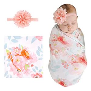 Muratomedo Newborn Baby Blanket Baby Receive Blanket Swaddling Blanket Printed Baby Swaddle Receive Blanket